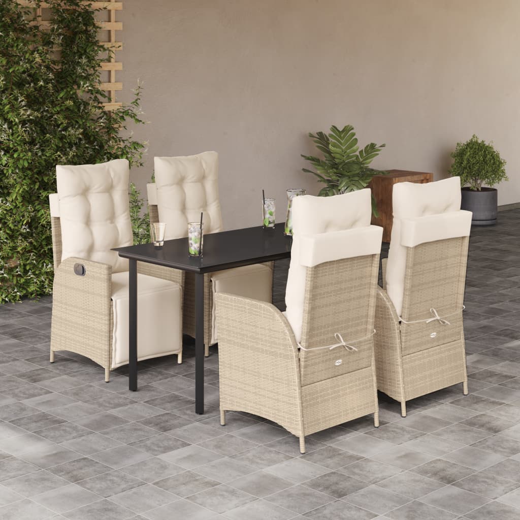 5-delige Tuinset met kussens poly rattan beige is nu te koop bij PeponiXL, paradijselijk wonen!