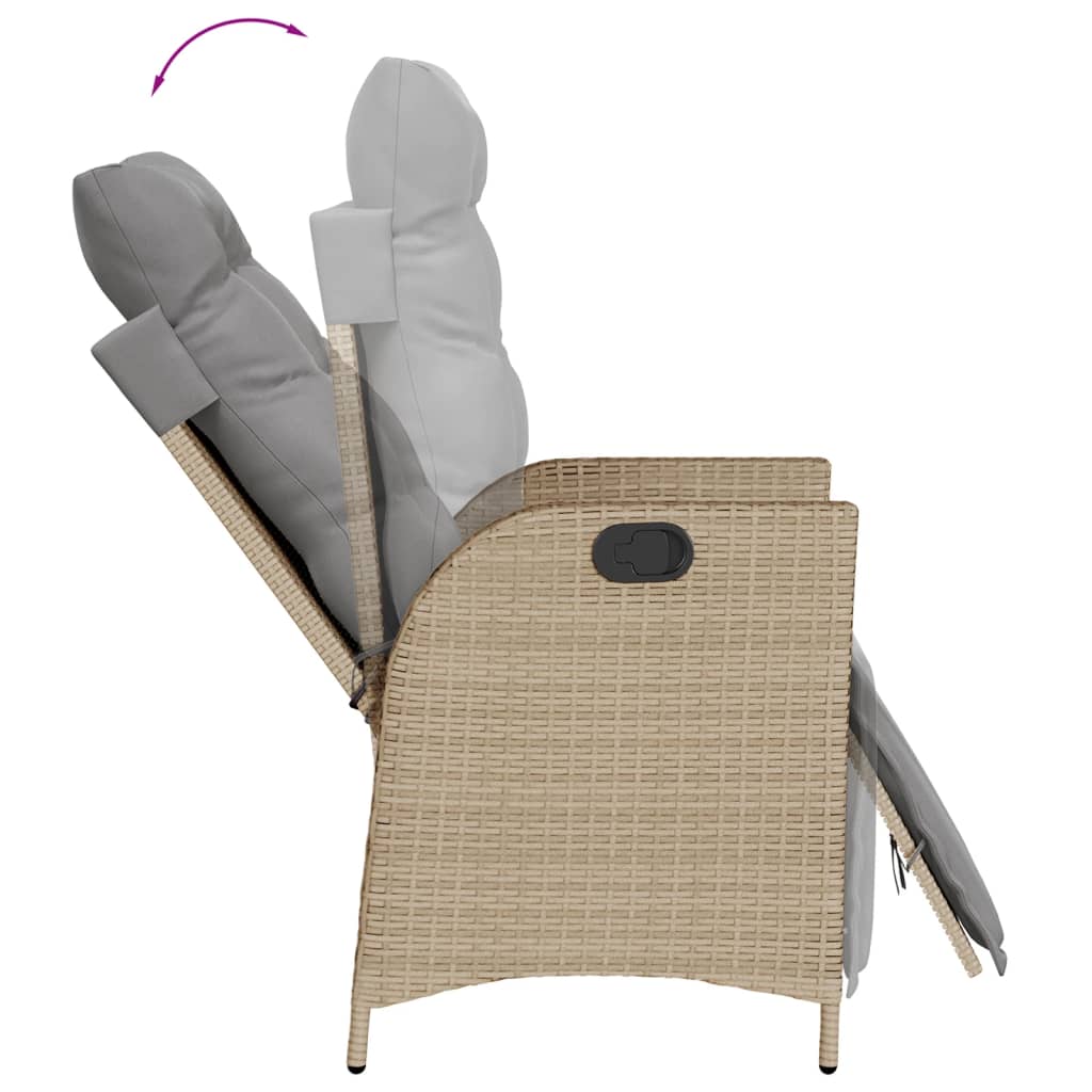5-delige Tuinset met kussens poly rattan gemengd beige is nu te koop bij PeponiXL, paradijselijk wonen!