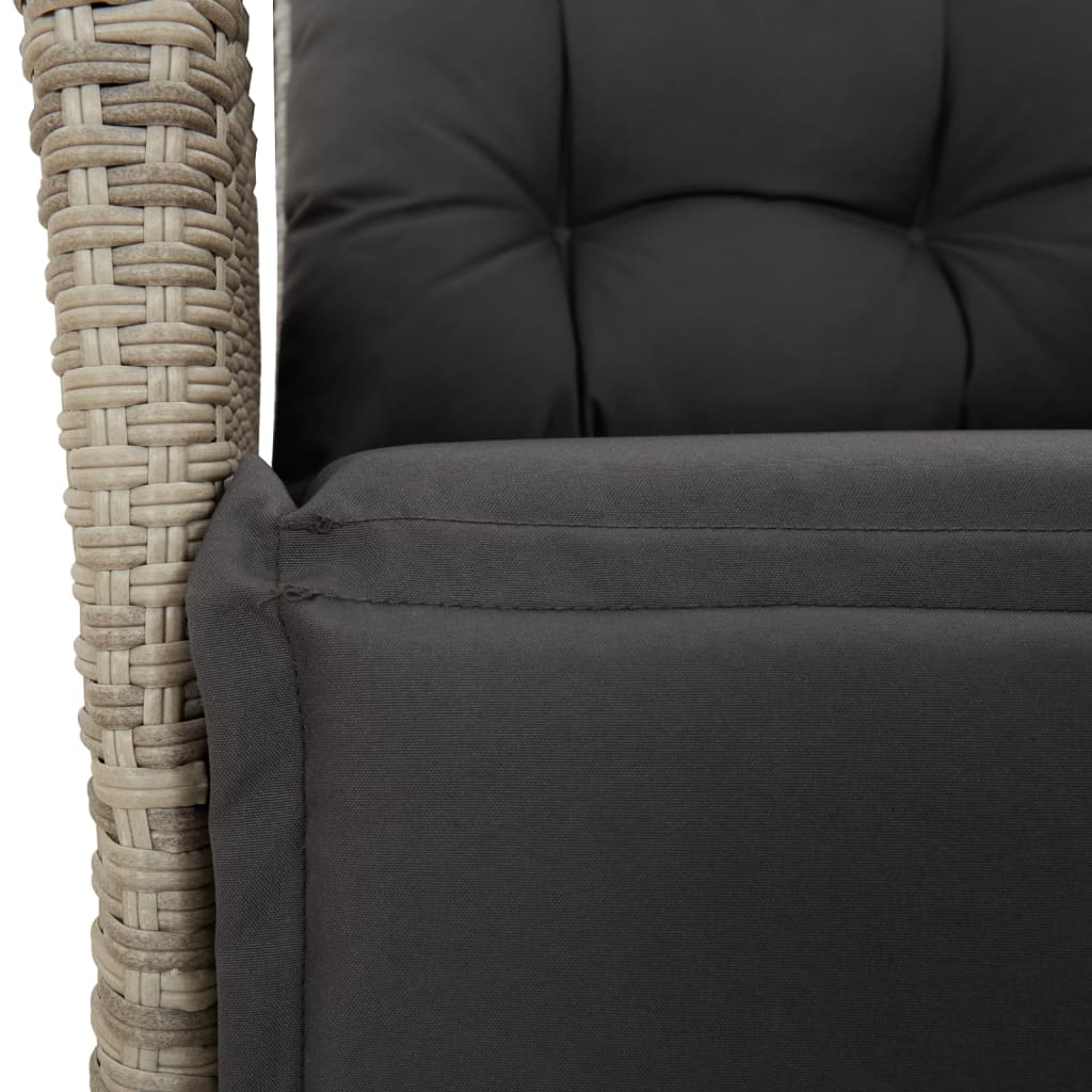 3-delige Tuinset met kussens poly rattan lichtgrijs is nu te koop bij PeponiXL, paradijselijk wonen!