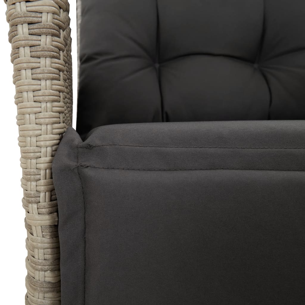 5-delige Tuinset met kussens poly rattan lichtgrijs is nu te koop bij PeponiXL, paradijselijk wonen!
