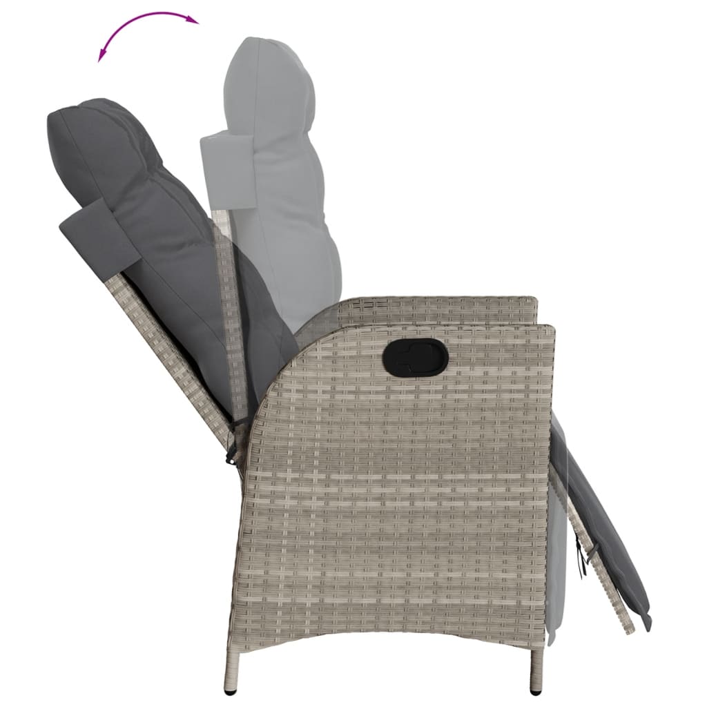 5-delige Tuinset met kussens poly rattan lichtgrijs is nu te koop bij PeponiXL, paradijselijk wonen!
