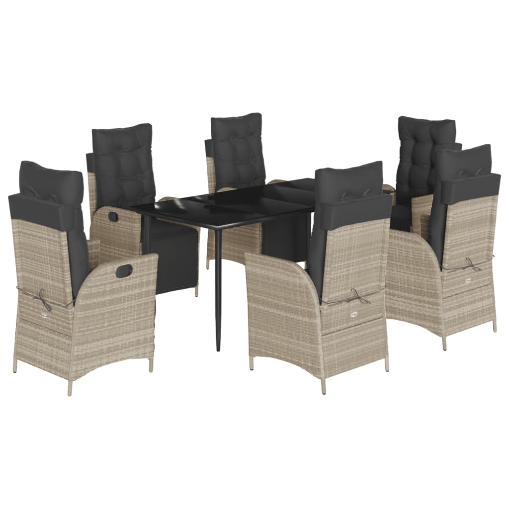 7-delige Tuinset met kussens poly rattan grijs is nu te koop bij PeponiXL, paradijselijk wonen!