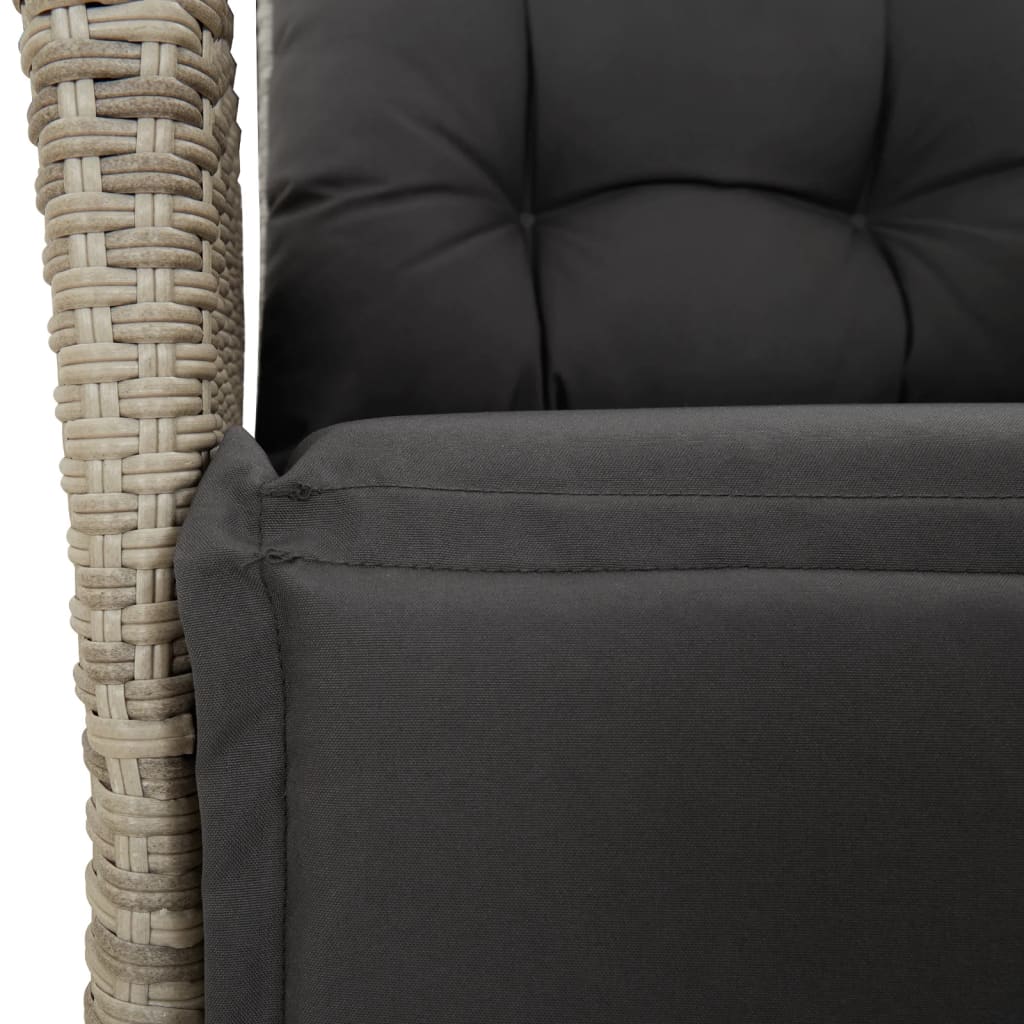 5-delige Tuinset met kussens poly rattan lichtgrijs is nu te koop bij PeponiXL, paradijselijk wonen!