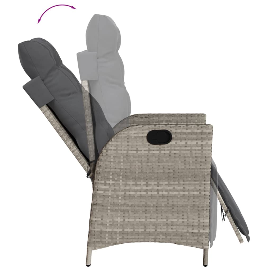 9-delige Tuinset met kussens poly rattan lichtgrijs is nu te koop bij PeponiXL, paradijselijk wonen!