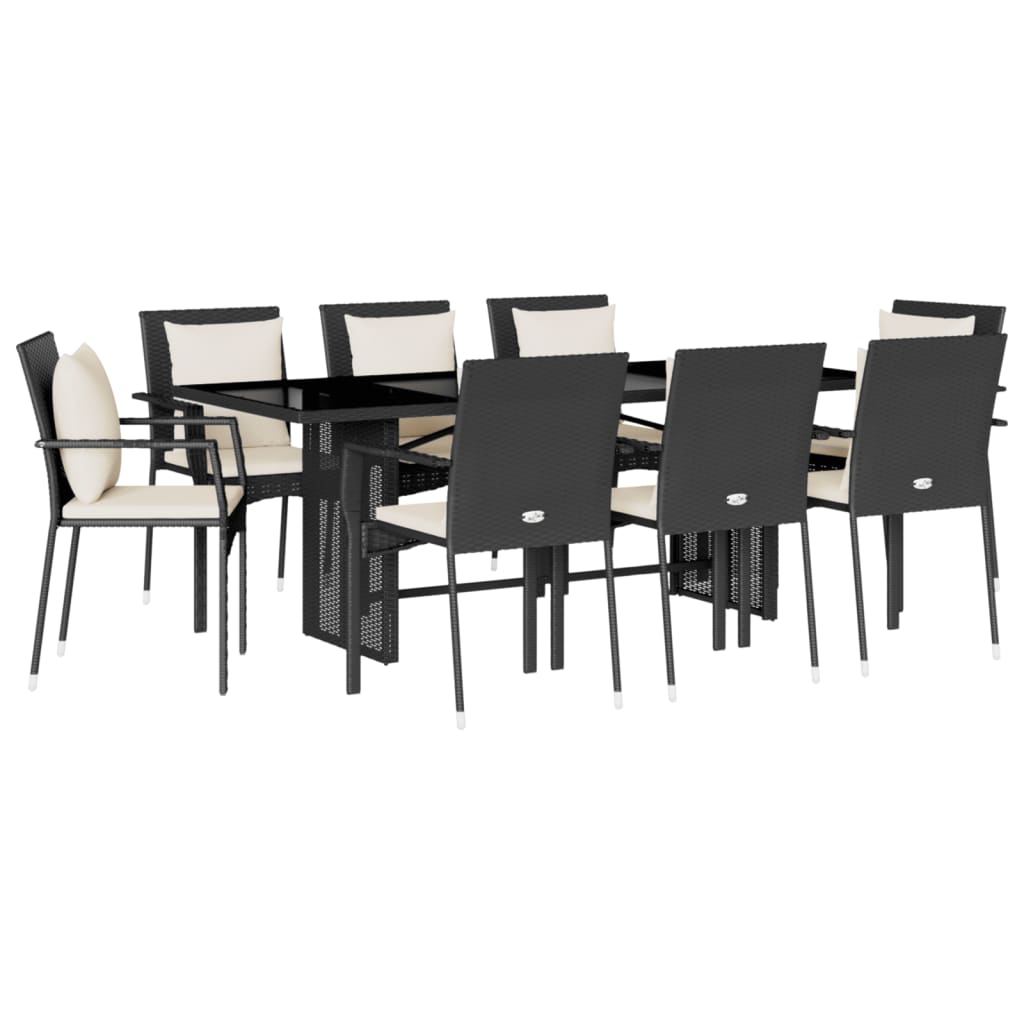 9-delige Tuinset poly rattan zwart is nu te koop bij PeponiXL, paradijselijk wonen!