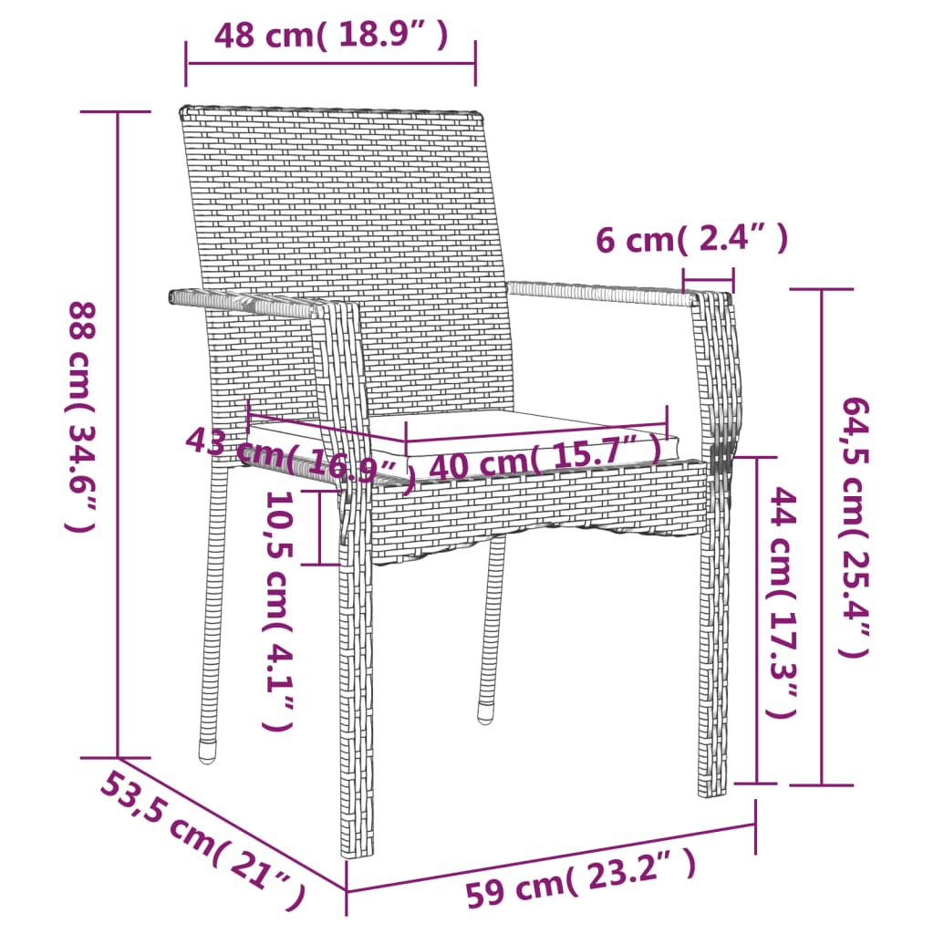 7-delige Tuinset met kussens poly rattan zwart is nu te koop bij PeponiXL, paradijselijk wonen!