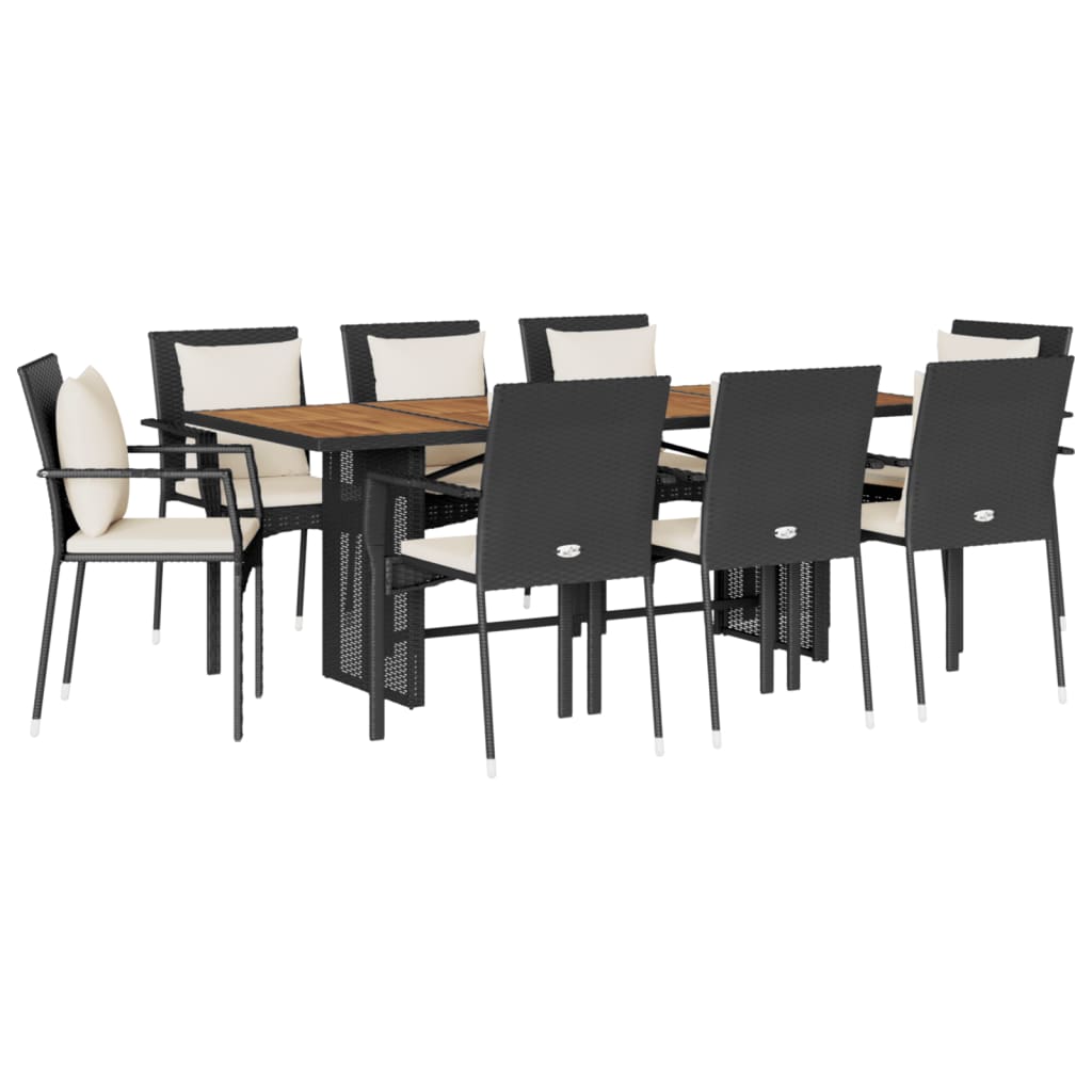 9-delige Tuinset poly rattan zwart is nu te koop bij PeponiXL, paradijselijk wonen!