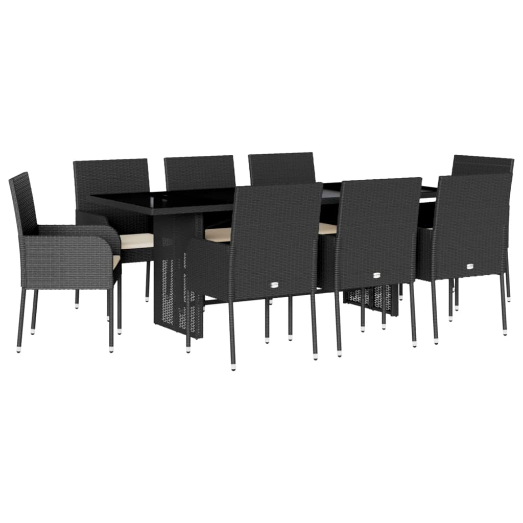 9-delige Tuinset poly rattan zwart is nu te koop bij PeponiXL, paradijselijk wonen!
