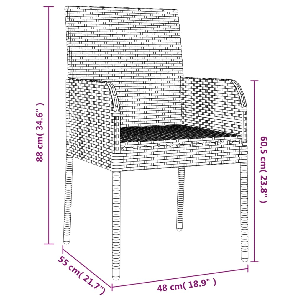 7-delige Tuinset met kussens poly rattan grijs is nu te koop bij PeponiXL, paradijselijk wonen!
