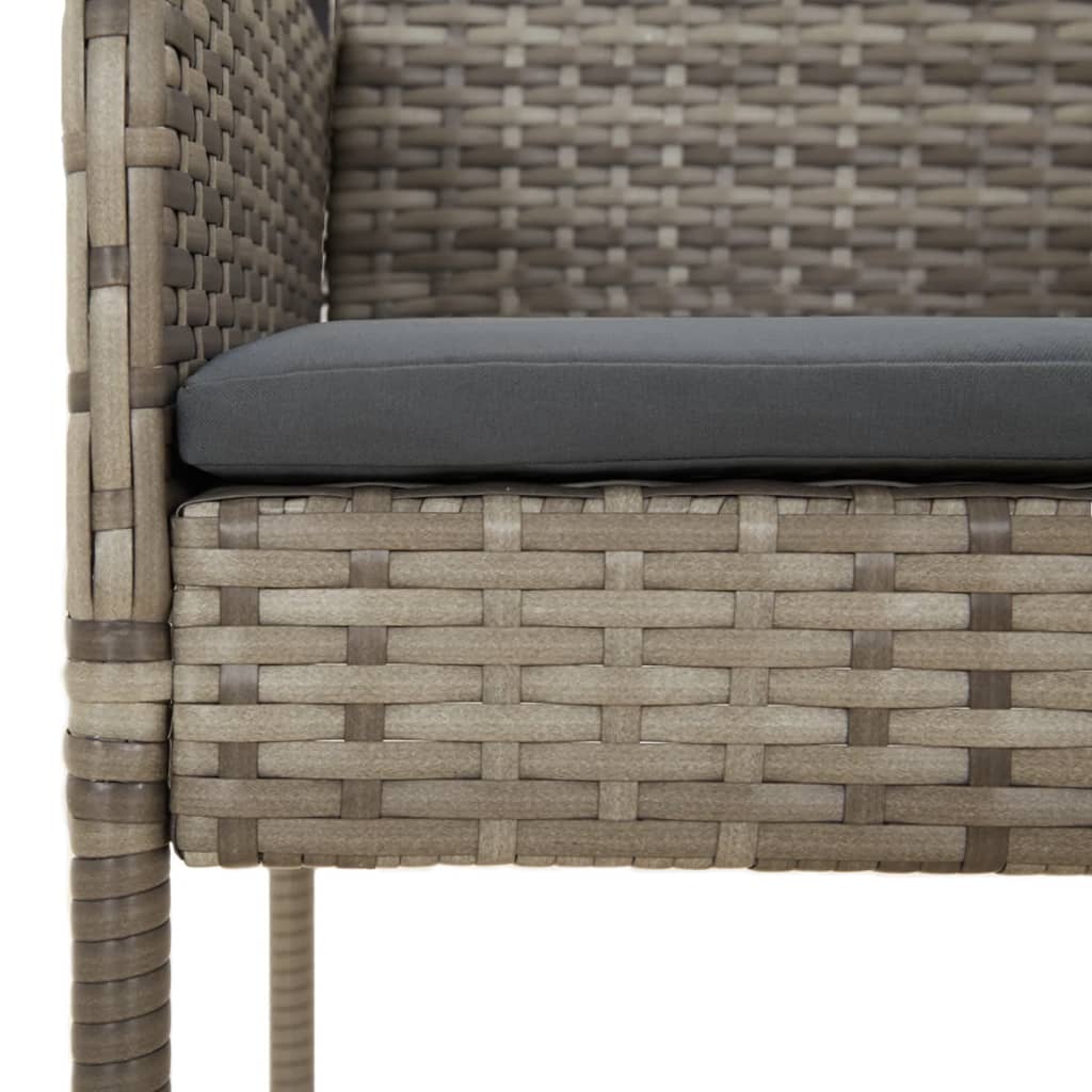 9-delige Tuinset met kussens poly rattan grijs is nu te koop bij PeponiXL, paradijselijk wonen!