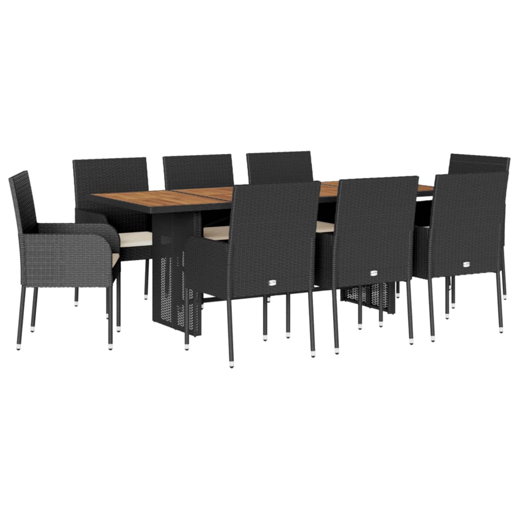 9-delige Tuinset poly rattan zwart is nu te koop bij PeponiXL, paradijselijk wonen!