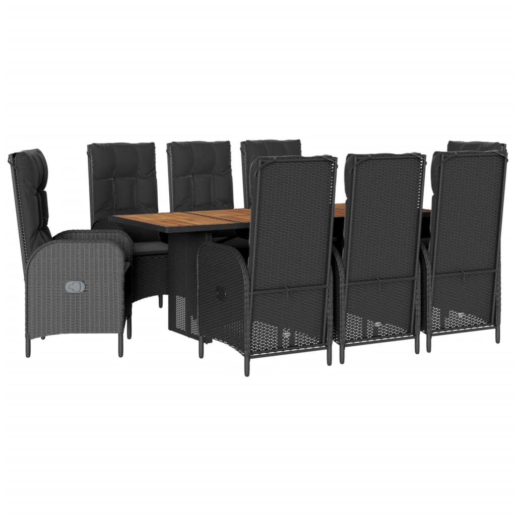 9-delige Tuinset poly rattan zwart is nu te koop bij PeponiXL, paradijselijk wonen!