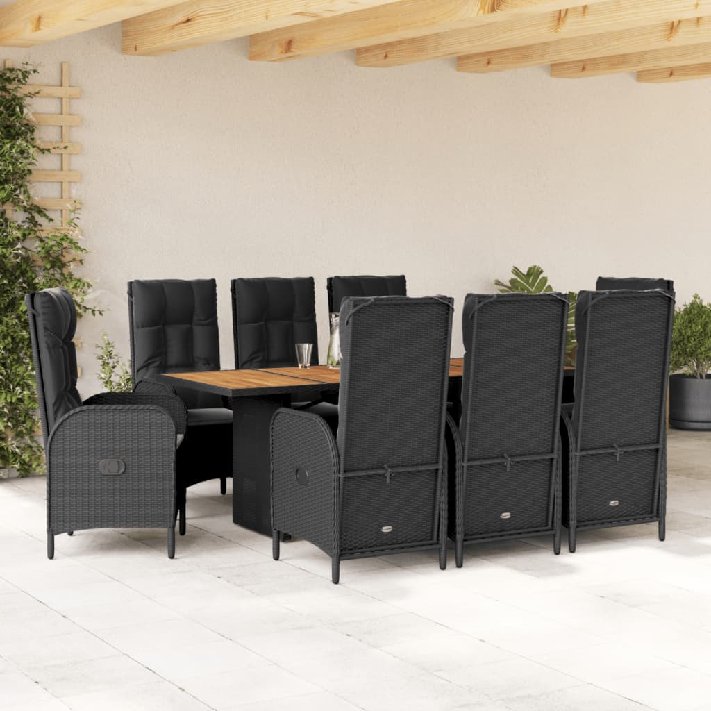 9-delige Tuinset poly rattan zwart is nu te koop bij PeponiXL, paradijselijk wonen!