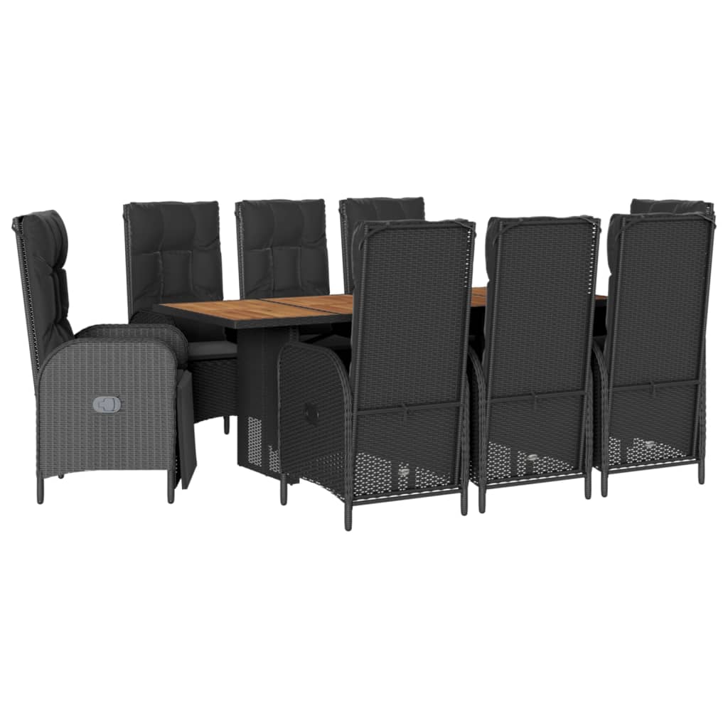 9-delige Tuinset poly rattan zwart is nu te koop bij PeponiXL, paradijselijk wonen!