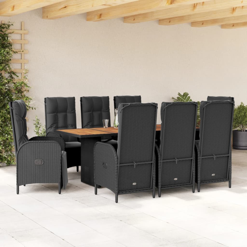 9-delige Tuinset poly rattan zwart is nu te koop bij PeponiXL, paradijselijk wonen!