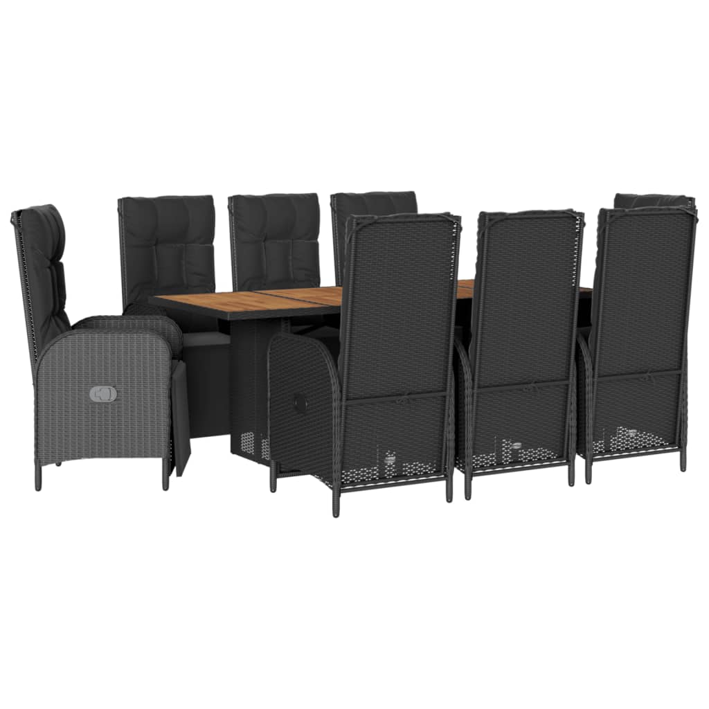9-delige Tuinset poly rattan zwart is nu te koop bij PeponiXL, paradijselijk wonen!