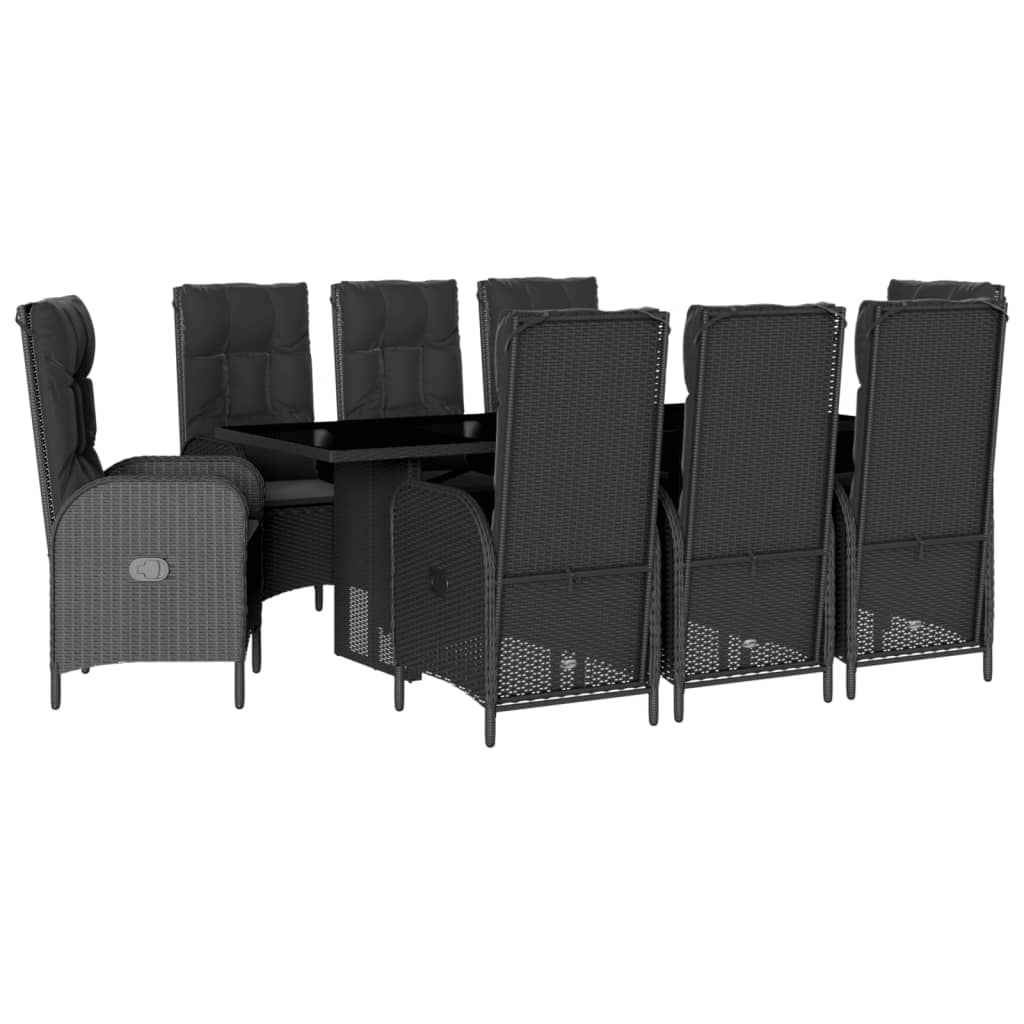 9-delige Tuinset poly rattan zwart is nu te koop bij PeponiXL, paradijselijk wonen!