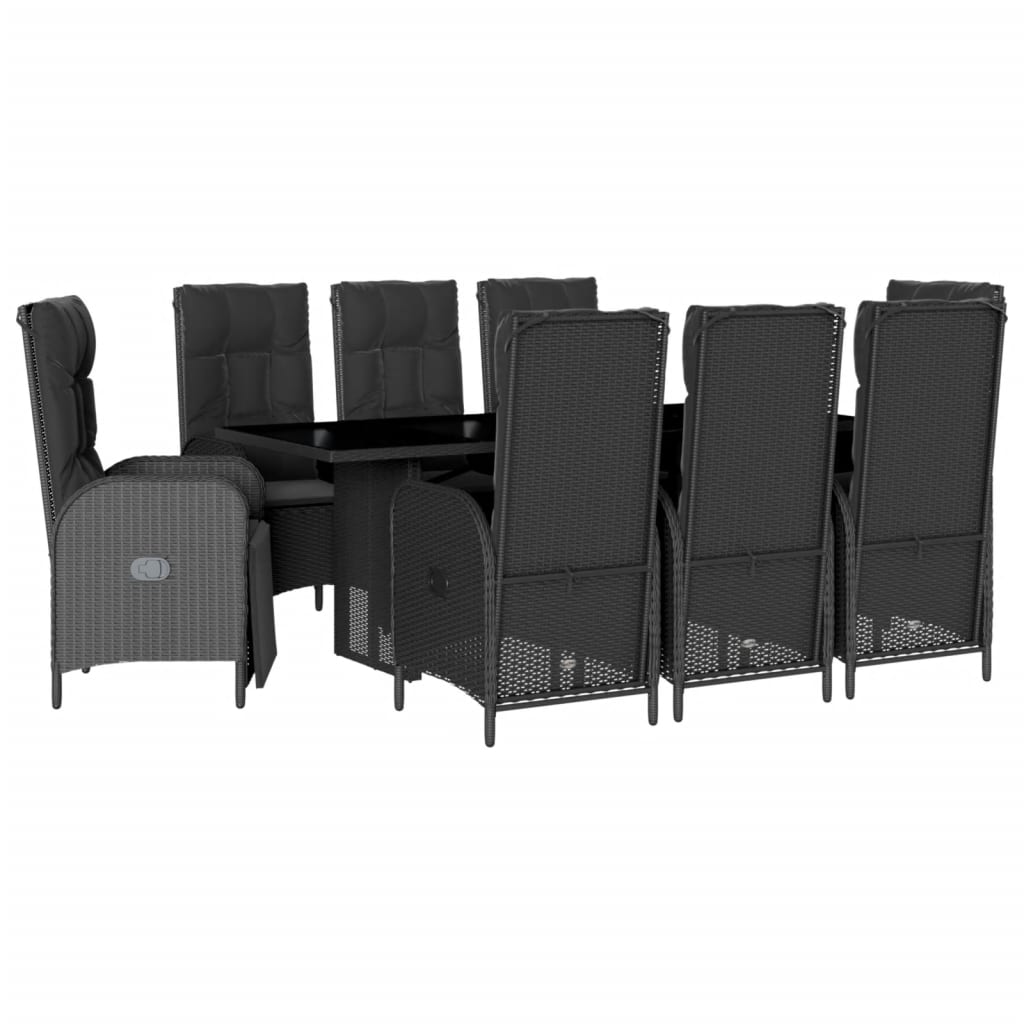 9-delige Tuinset poly rattan zwart is nu te koop bij PeponiXL, paradijselijk wonen!