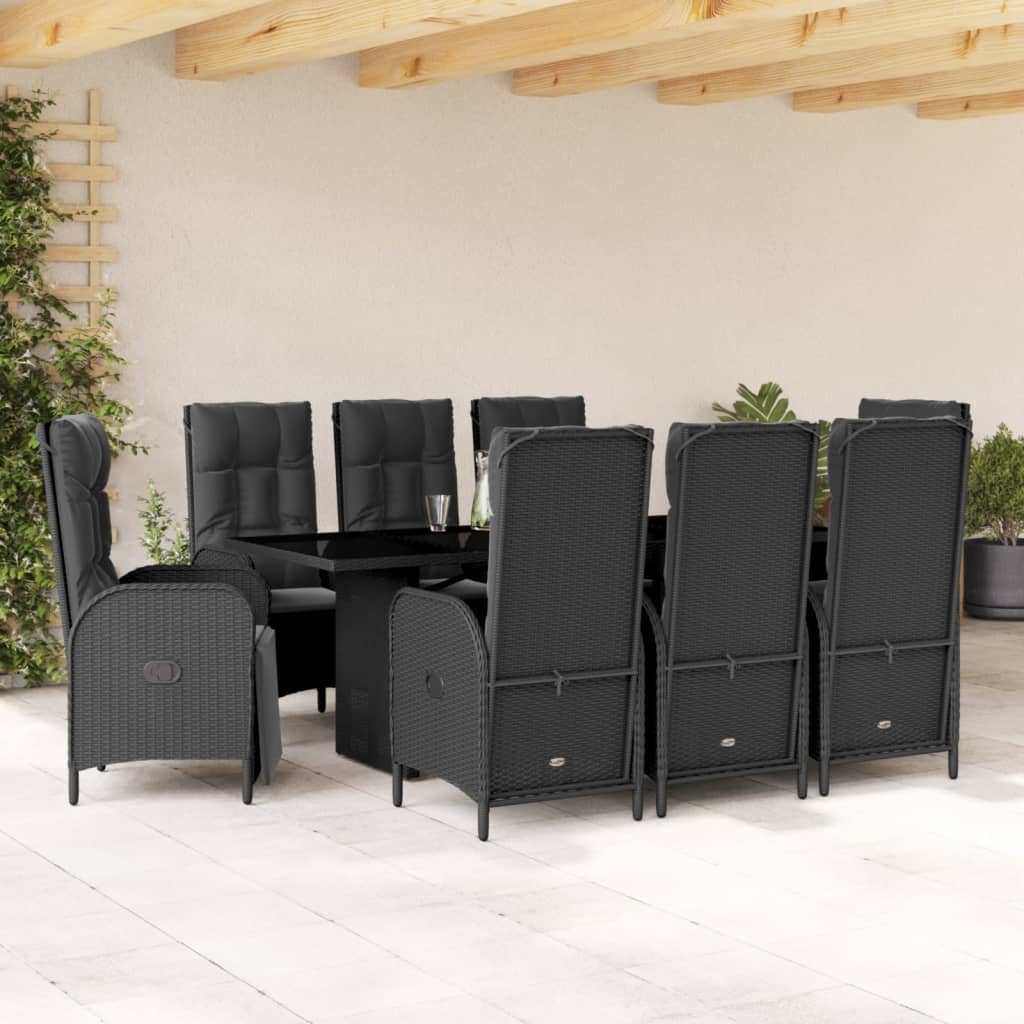9-delige Tuinset poly rattan zwart is nu te koop bij PeponiXL, paradijselijk wonen!