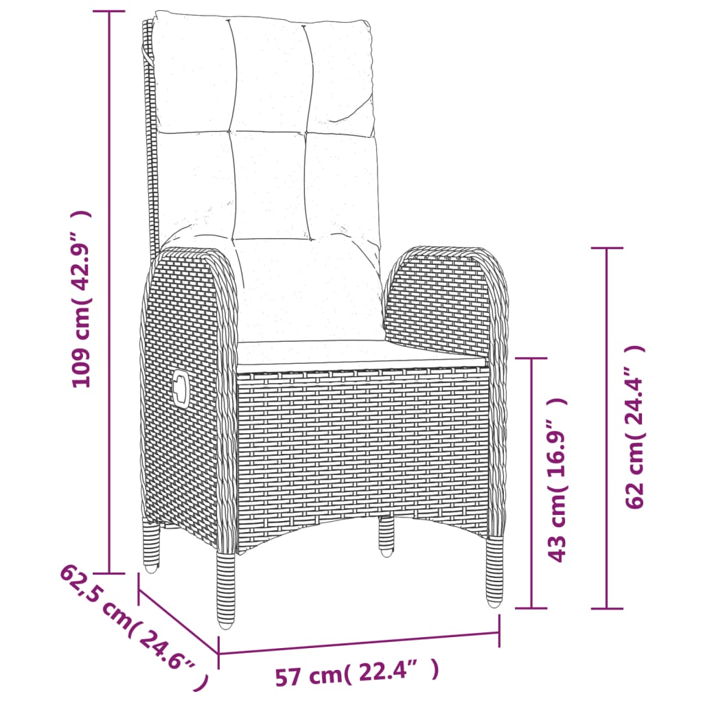 7-delige Tuinset met kussens poly rattan grijs is nu te koop bij PeponiXL, paradijselijk wonen!
