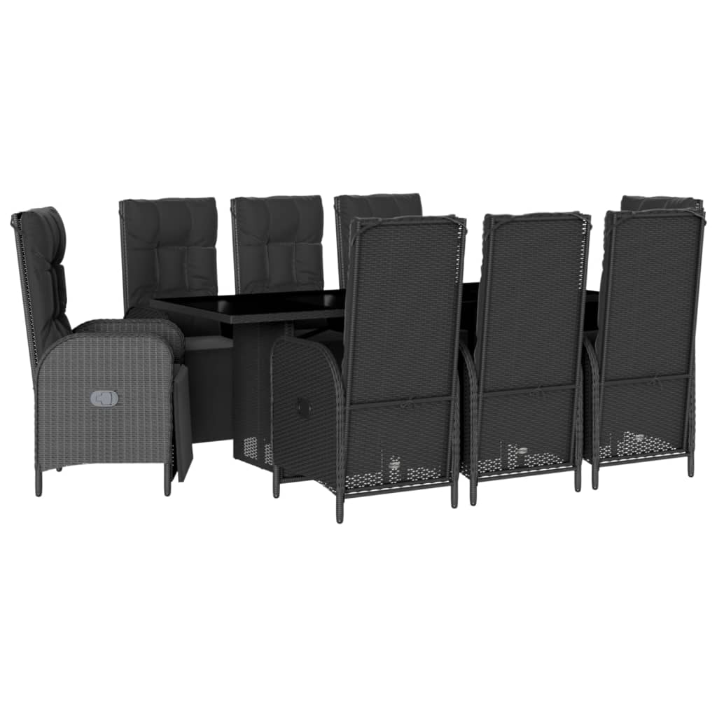 9-delige Tuinset poly rattan zwart is nu te koop bij PeponiXL, paradijselijk wonen!