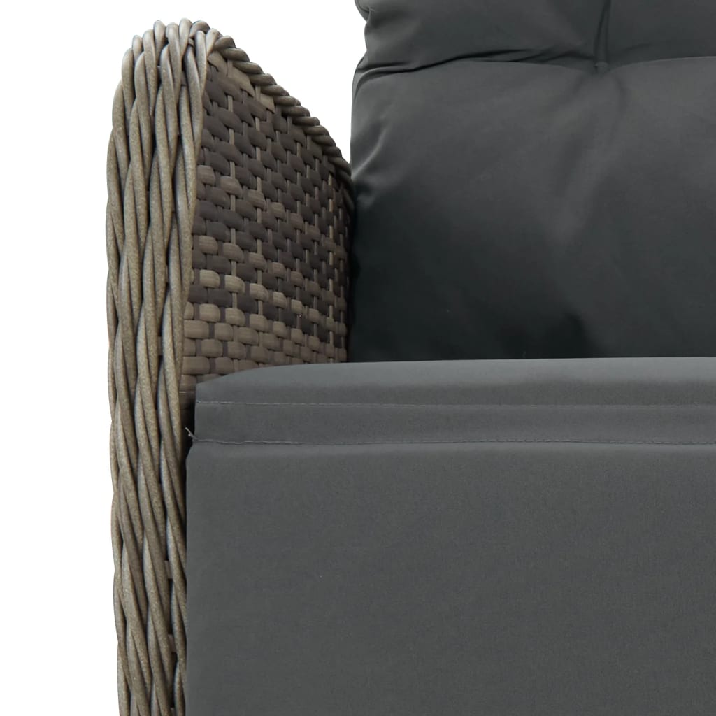 9-delige Tuinset met kussens poly rattan grijs is nu te koop bij PeponiXL, paradijselijk wonen!