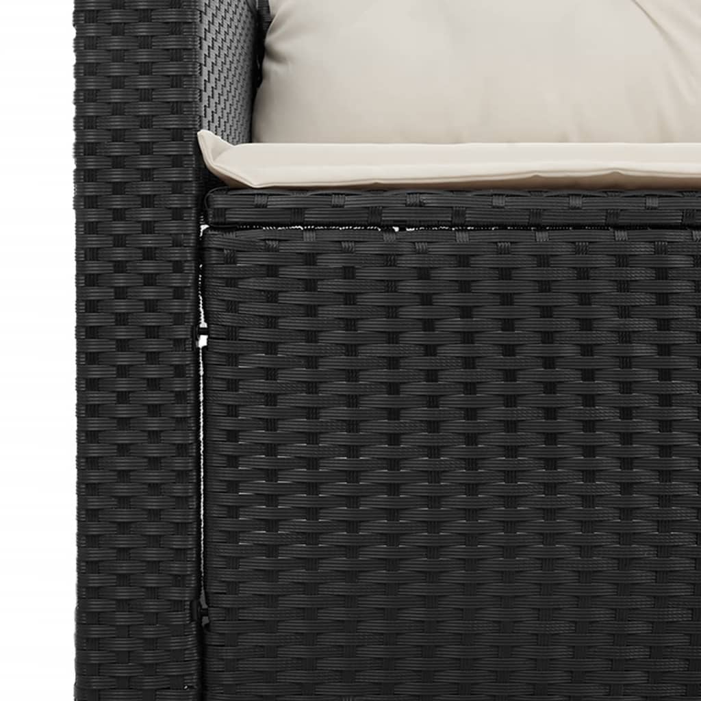 5-delige Loungeset met kussens poly rattan acacia zwart is nu te koop bij PeponiXL, paradijselijk wonen!