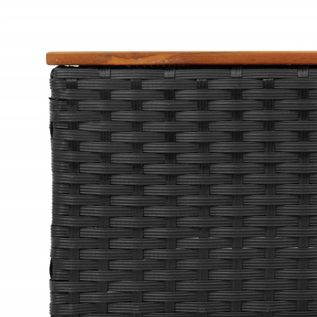 5-delige Loungeset met kussens poly rattan acacia zwart is nu te koop bij PeponiXL, paradijselijk wonen!