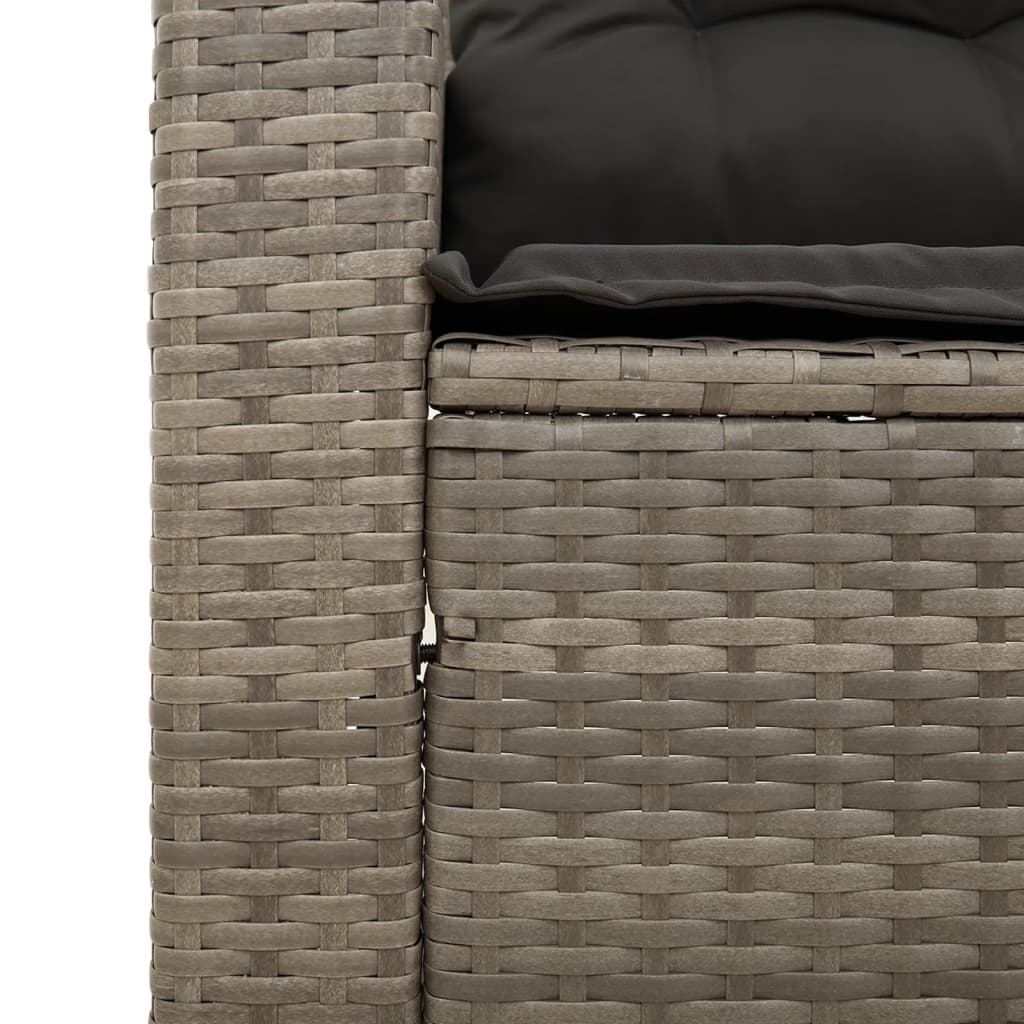 5-delige Loungeset met kussens poly rattan acacia grijs is nu te koop bij PeponiXL, paradijselijk wonen!