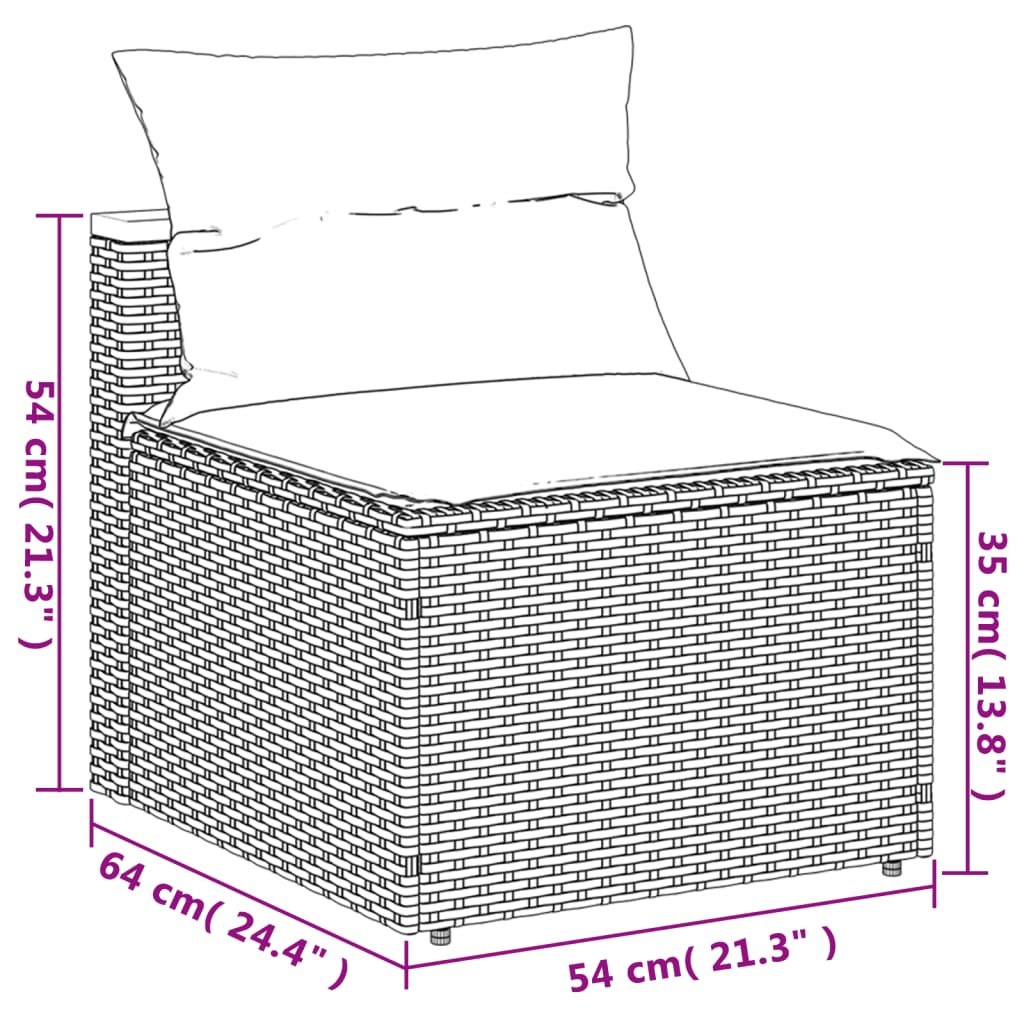 5-delige Loungeset met kussens poly rattan acacia grijs is nu te koop bij PeponiXL, paradijselijk wonen!