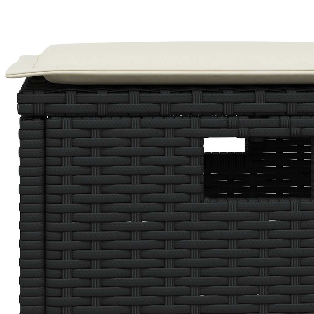6-delige tuinbankset met kussens L-vormig zwart polyrotan is nu te koop bij PeponiXL, paradijselijk wonen!
