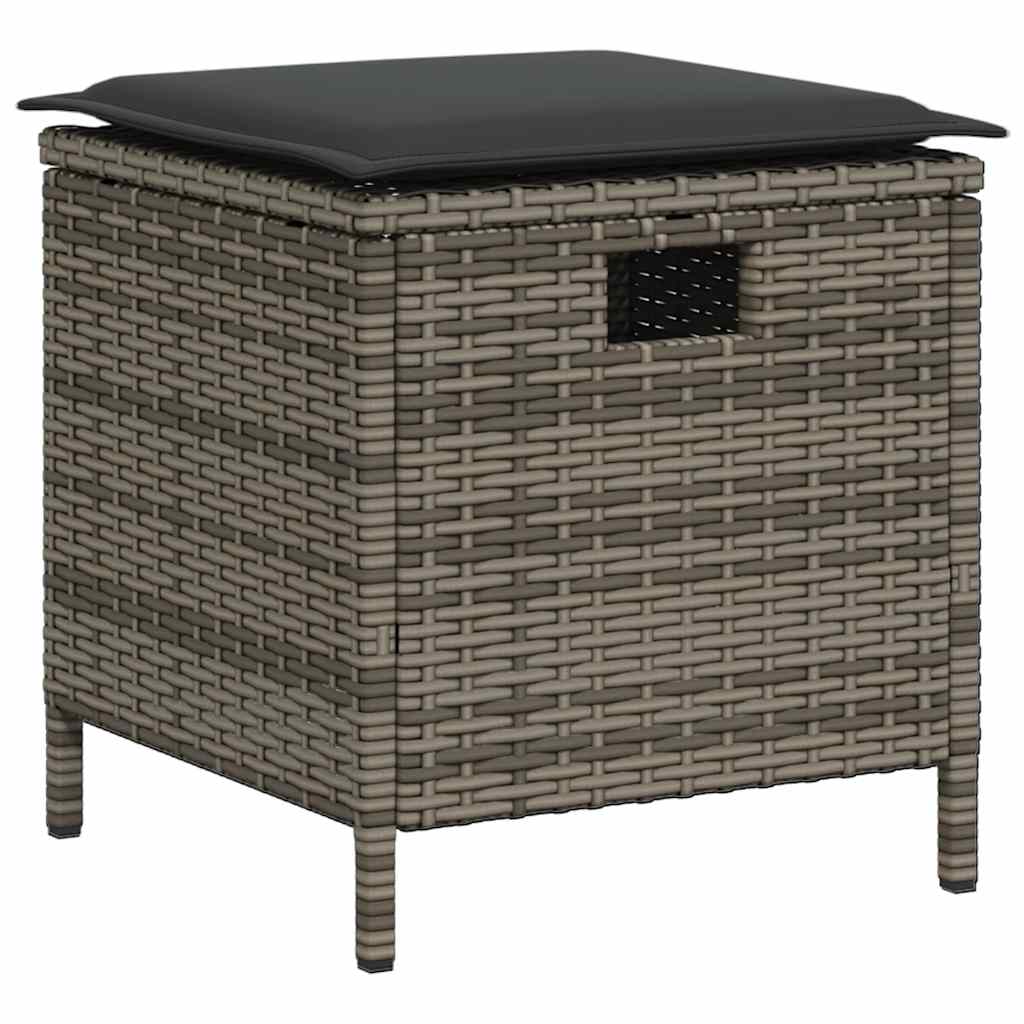 6-delige tuinbankset met kussens L-vormig grijs polyrotan is nu te koop bij PeponiXL, paradijselijk wonen!