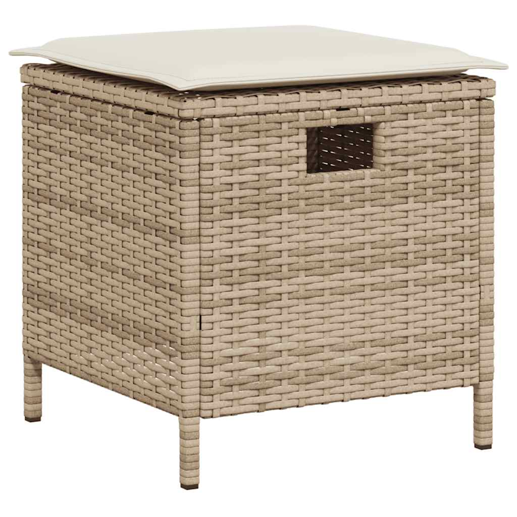 6-delige tuinbankset met kussens L-vormig beige polyrotan is nu te koop bij PeponiXL, paradijselijk wonen!