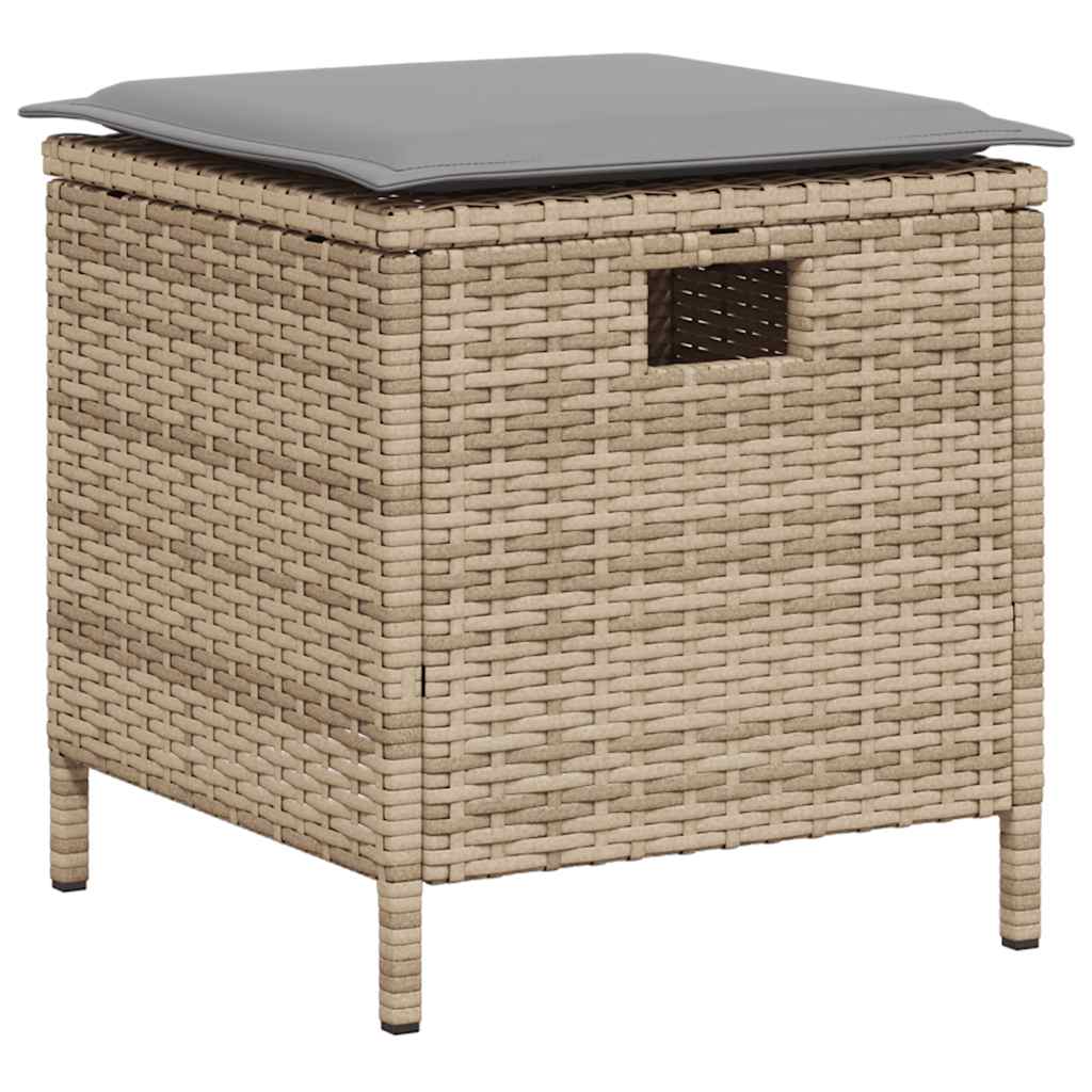 6-delige tuinbankset met kussens L-vormig beige polyrotan is nu te koop bij PeponiXL, paradijselijk wonen!