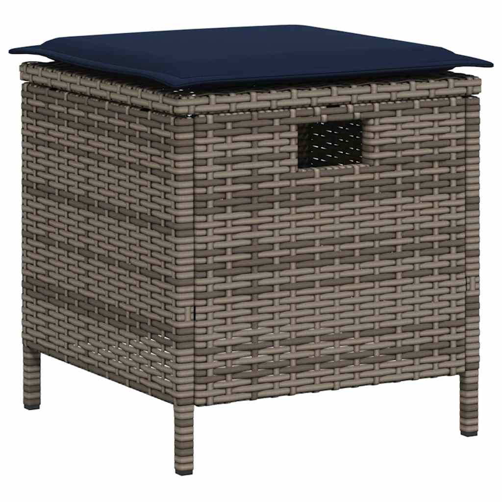 6-delige tuinbankset met kussens L-vormig grijs polyrotan is nu te koop bij PeponiXL, paradijselijk wonen!