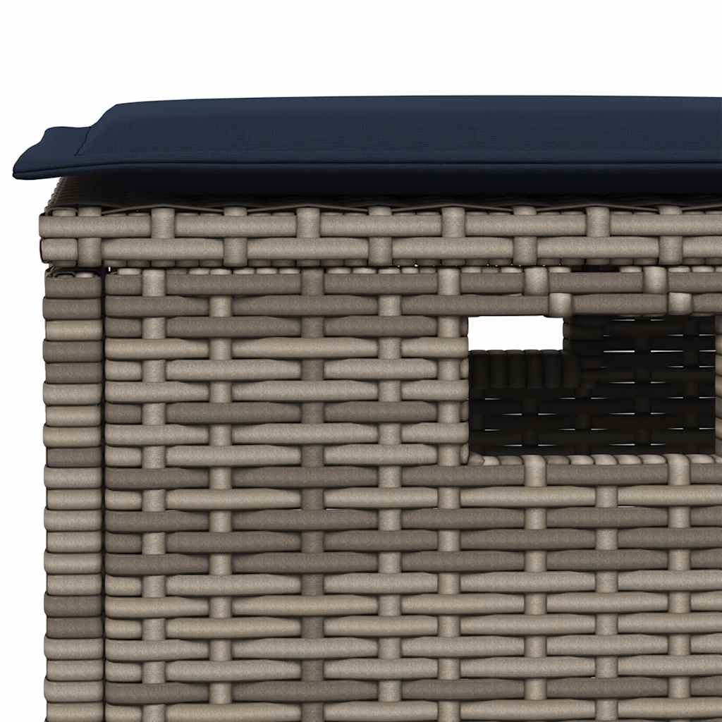 6-delige tuinbankset met kussens L-vormig grijs polyrotan is nu te koop bij PeponiXL, paradijselijk wonen!