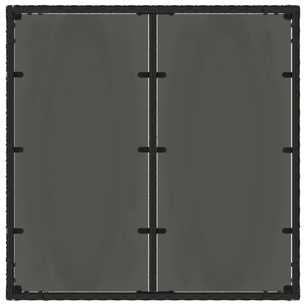 Tuintafel met glazen blad 90x90x75 cm poly rattan is nu te koop bij PeponiXL, paradijselijk wonen!