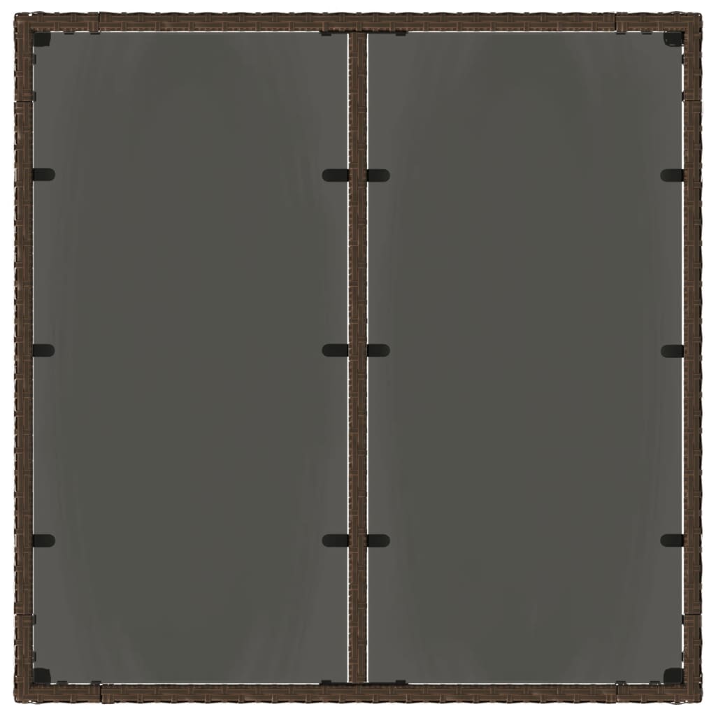 Tuintafel met glazen blad 90x90x75 cm poly rattan bruin is nu te koop bij PeponiXL, paradijselijk wonen!