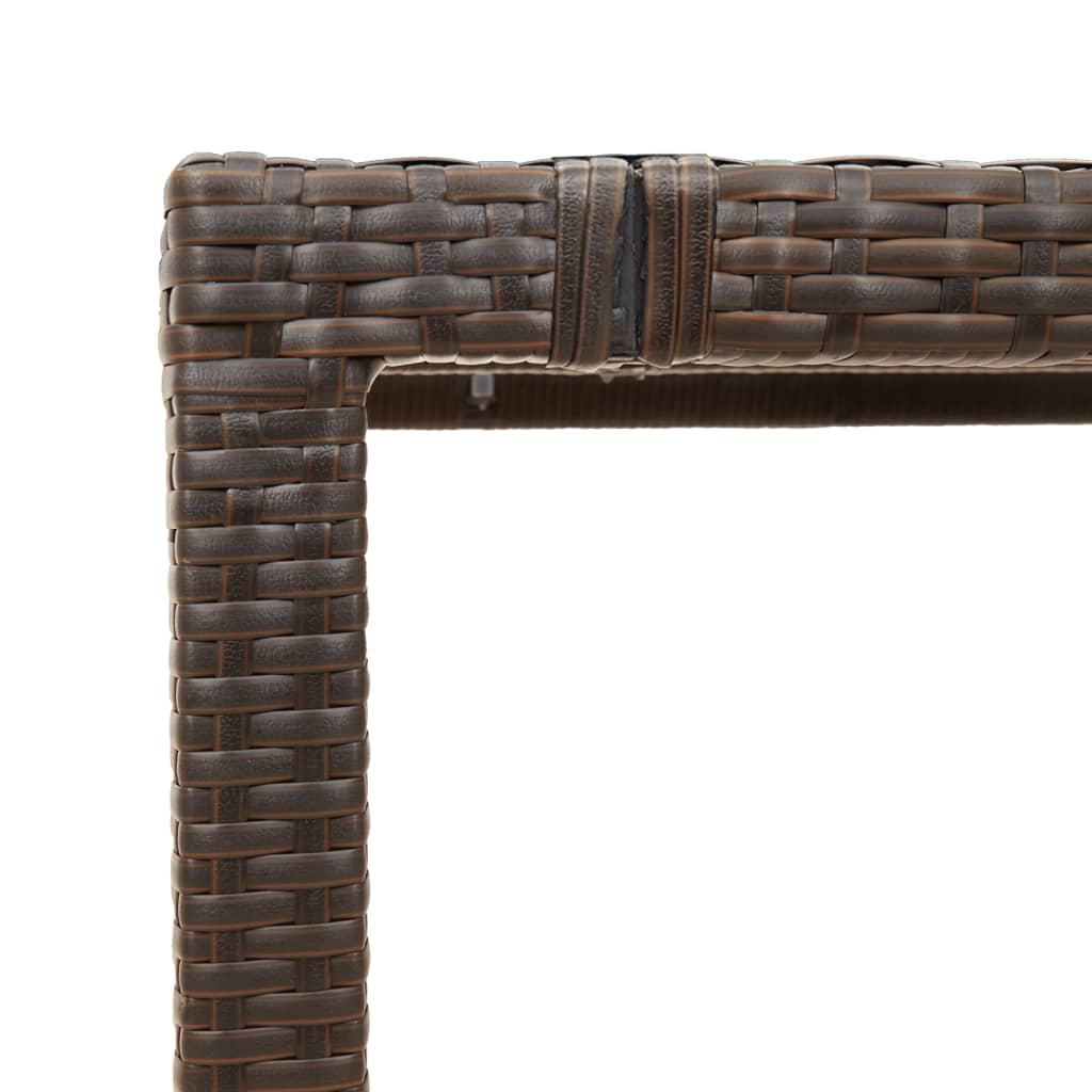 Tuintafel met glazen blad 90x90x75 cm poly rattan bruin is nu te koop bij PeponiXL, paradijselijk wonen!