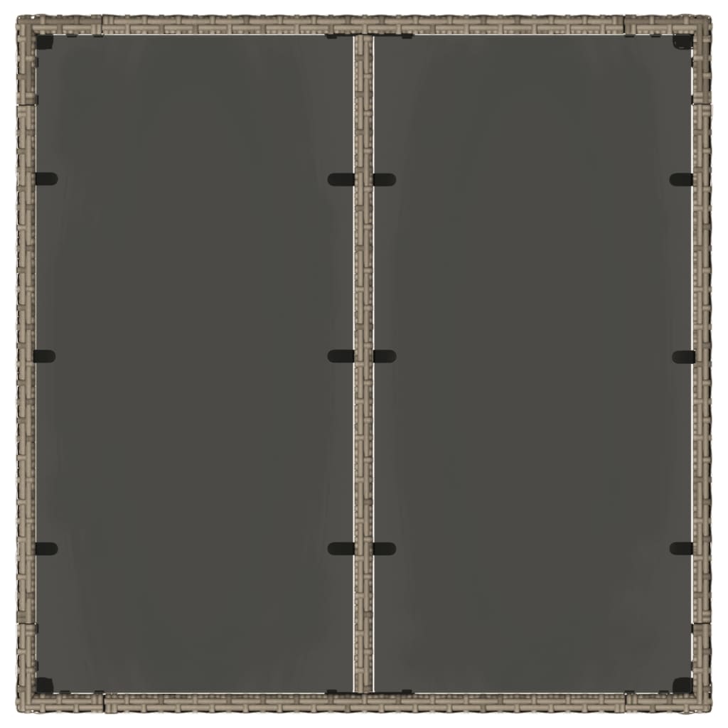 Tuintafel met glazen blad 90x90x75 cm poly rattan grijs is nu te koop bij PeponiXL, paradijselijk wonen!