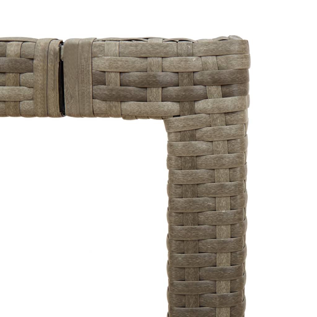 Tuintafel met glazen blad 90x90x75 cm poly rattan grijs is nu te koop bij PeponiXL, paradijselijk wonen!