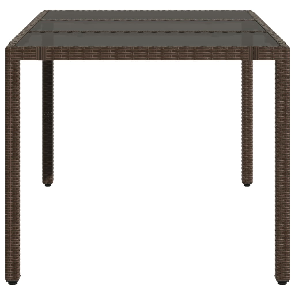 Tuintafel met glazen blad 150x90x75 cm poly rattan bruin is nu te koop bij PeponiXL, paradijselijk wonen!