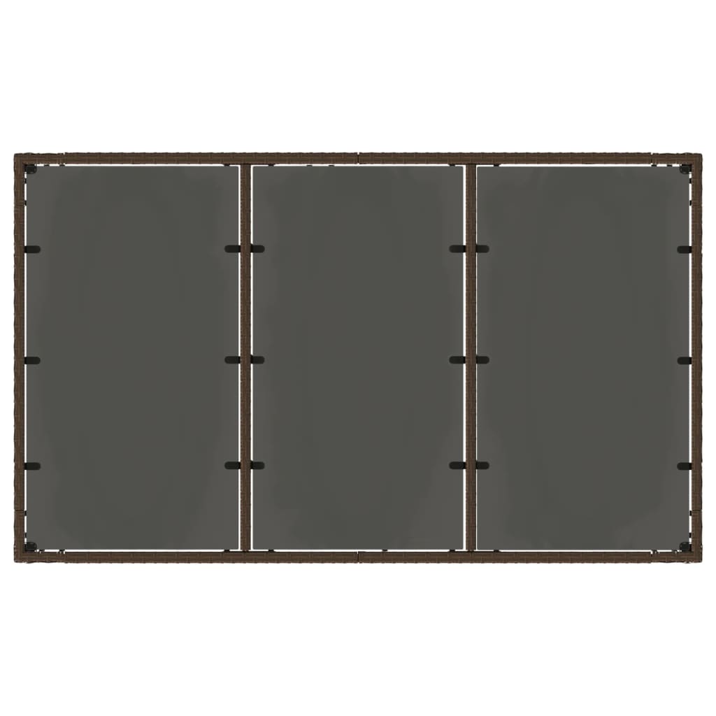 Tuintafel met glazen blad 150x90x75 cm poly rattan bruin is nu te koop bij PeponiXL, paradijselijk wonen!