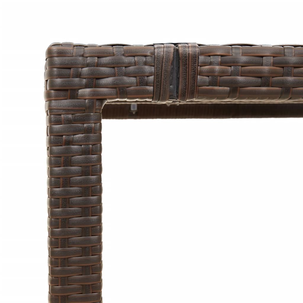 Tuintafel met glazen blad 150x90x75 cm poly rattan bruin is nu te koop bij PeponiXL, paradijselijk wonen!