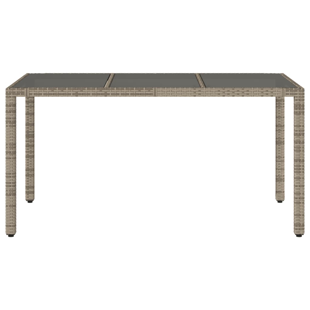 Tuintafel met glazen blad 150x90x75 cm poly rattan grijs is nu te koop bij PeponiXL, paradijselijk wonen!