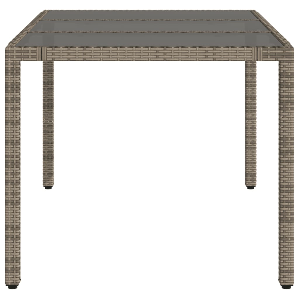 Tuintafel met glazen blad 150x90x75 cm poly rattan grijs is nu te koop bij PeponiXL, paradijselijk wonen!
