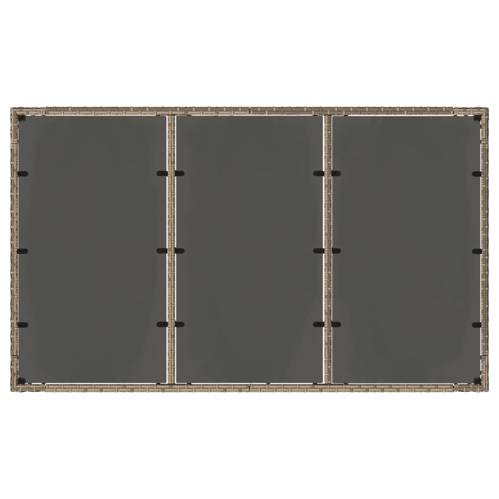 Tuintafel met glazen blad 150x90x75 cm poly rattan grijs is nu te koop bij PeponiXL, paradijselijk wonen!