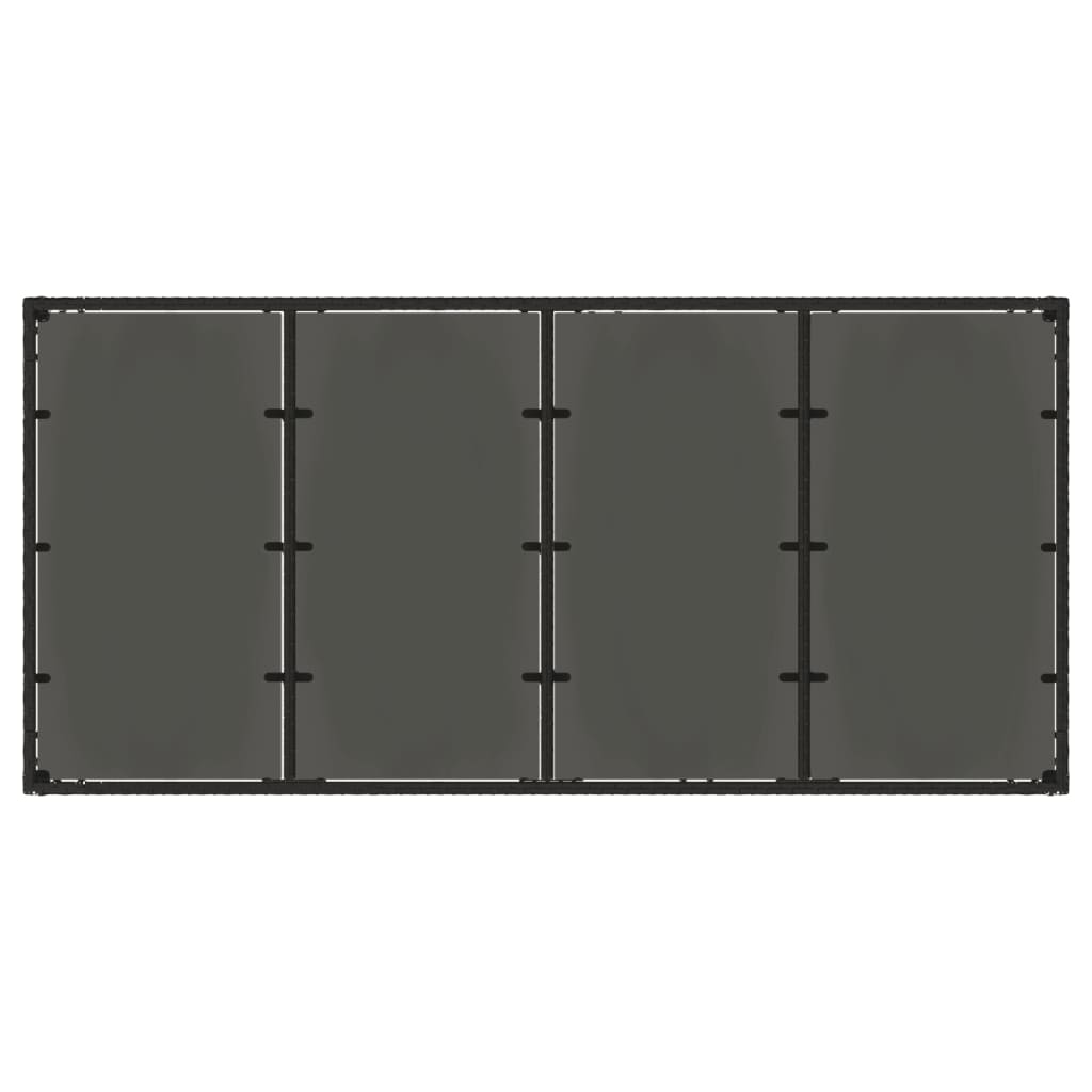 Tuintafel met glazen blad 190x90x75 cm poly rattan zwart is nu te koop bij PeponiXL, paradijselijk wonen!