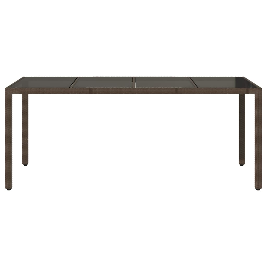 Tuintafel met glazen blad 190x90x75 cm poly rattan bruin is nu te koop bij PeponiXL, paradijselijk wonen!