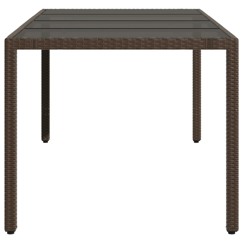 Tuintafel met glazen blad 190x90x75 cm poly rattan bruin is nu te koop bij PeponiXL, paradijselijk wonen!